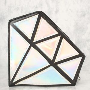 Holographic Diamond Faux Leather Handbag